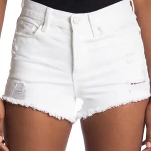 Blank NYC Women's White Frayed Jean Shorts